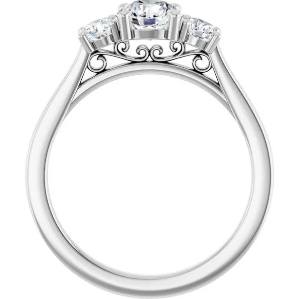 Three-Stone Sculptural Engagement Ring Image 2 Adler's Diamonds Saint Louis, MO