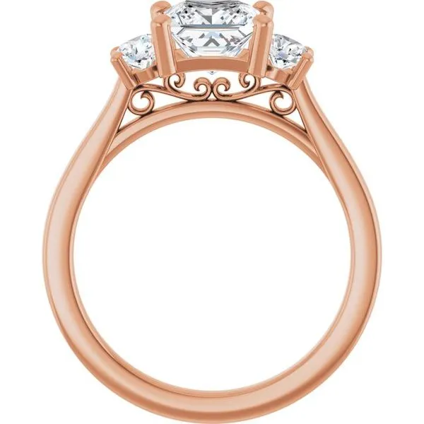 Three-Stone Sculptural Engagement Ring Image 2 Adler's Diamonds Saint Louis, MO