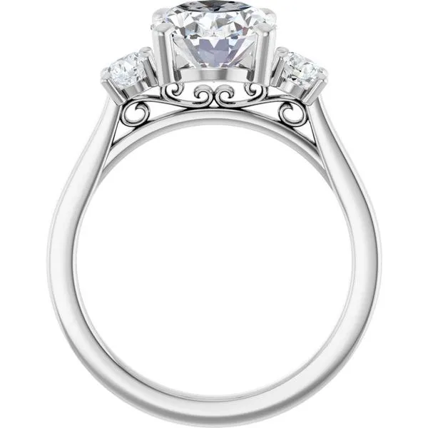 Three-Stone Sculptural Engagement Ring Image 2 Berilian Jewelers Folsom, CA