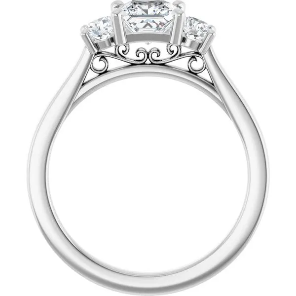Three-Stone Sculptural Engagement Ring Image 2 Designer Jewelers Westborough, MA