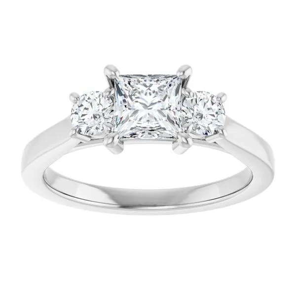 Three-Stone Sculptural Engagement Ring Image 3 Designer Jewelers Westborough, MA