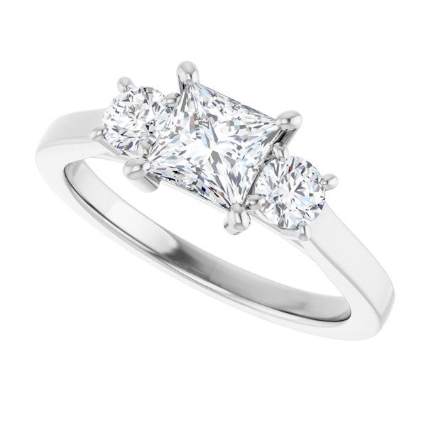 Three-Stone Sculptural Engagement Ring Image 5 Designer Jewelers Westborough, MA