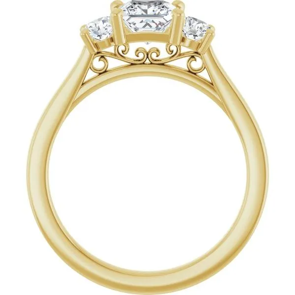 Three-Stone Sculptural Engagement Ring Image 2 The Jewelry Source El Segundo, CA