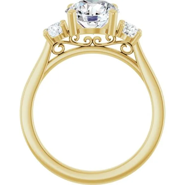 Three-Stone Sculptural Engagement Ring Image 2 The Jewelry Source El Segundo, CA