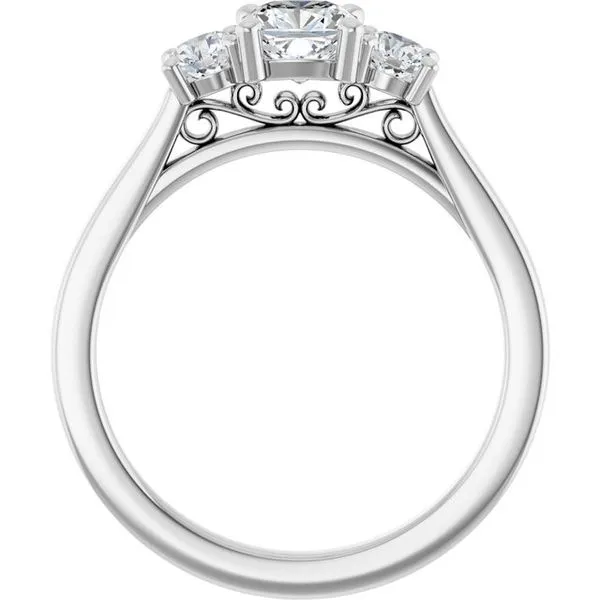 Three-Stone Sculptural Engagement Ring Image 2 The Jewelry Source El Segundo, CA