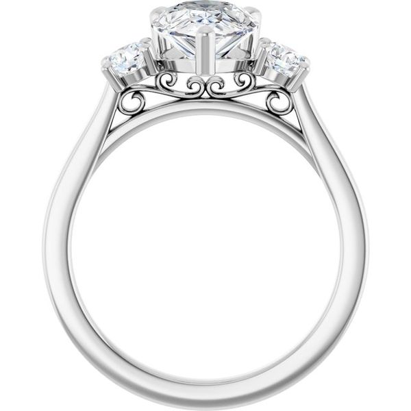Three-Stone Sculptural Engagement Ring Image 2 Golden Grace Jewelers Brookfield, GA