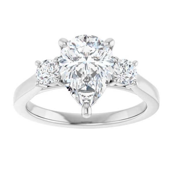 Three-Stone Sculptural Engagement Ring Image 3 Golden Grace Jewelers Brookfield, GA