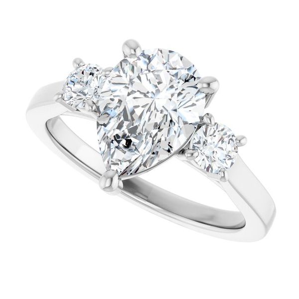 Three-Stone Sculptural Engagement Ring Image 5 Golden Grace Jewelers Brookfield, GA