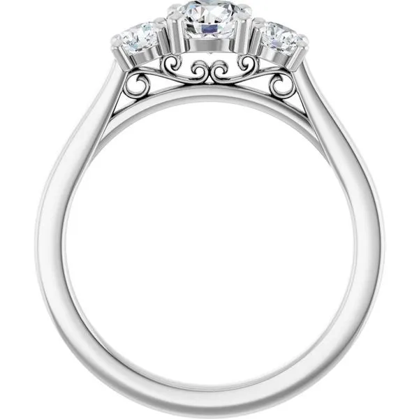 Three-Stone Sculptural Engagement Ring Image 2 Designer Jewelers Westborough, MA