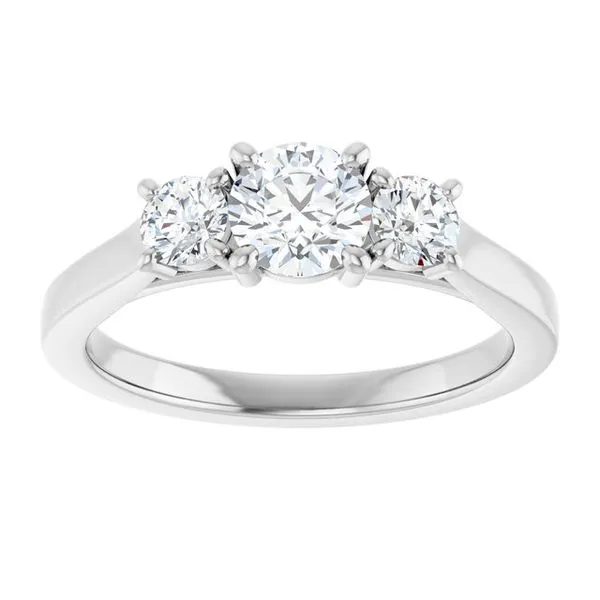Three-Stone Sculptural Engagement Ring Image 3 Designer Jewelers Westborough, MA