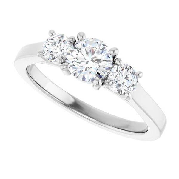 Three-Stone Sculptural Engagement Ring Image 5 Designer Jewelers Westborough, MA