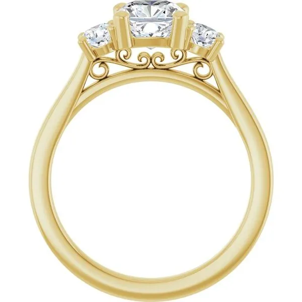 Three-Stone Sculptural Engagement Ring Image 2 The Jewelry Source El Segundo, CA