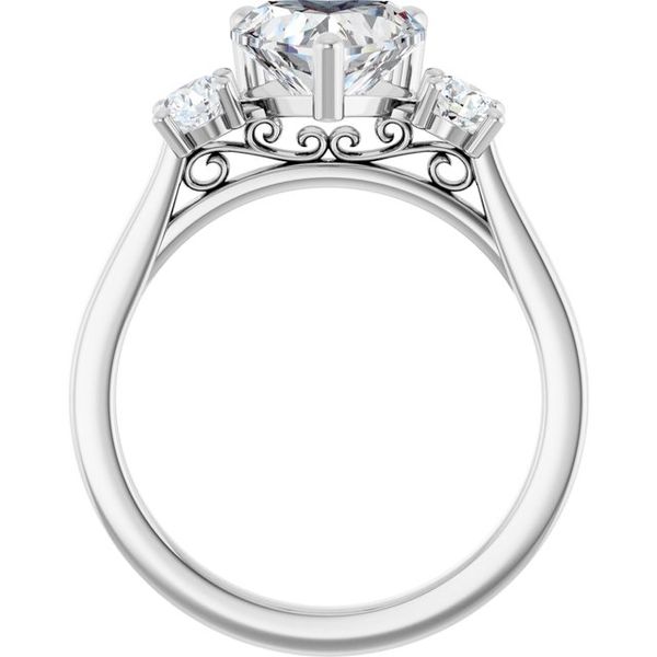 Three-Stone Sculptural Engagement Ring Image 2 The Jewelry Source El Segundo, CA
