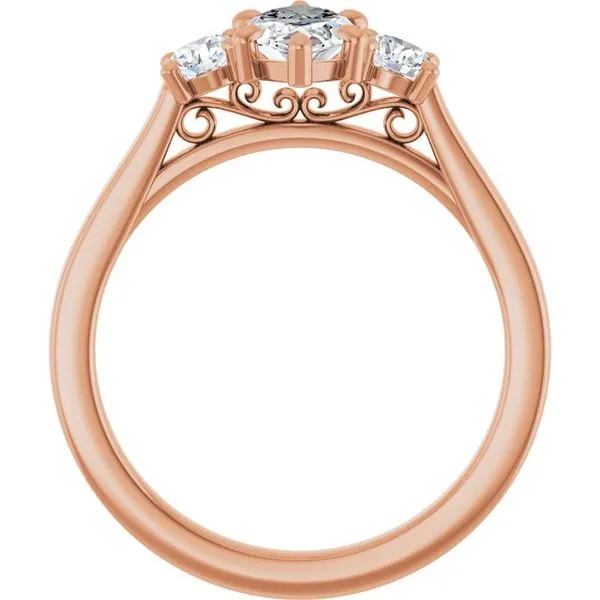 Three-Stone Sculptural Engagement Ring Image 2 The Jewelry Source El Segundo, CA