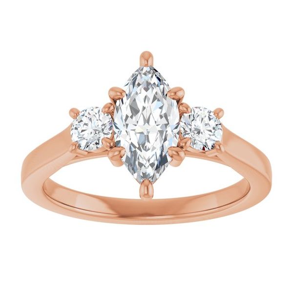 Three-Stone Sculptural Engagement Ring Image 3 The Jewelry Source El Segundo, CA