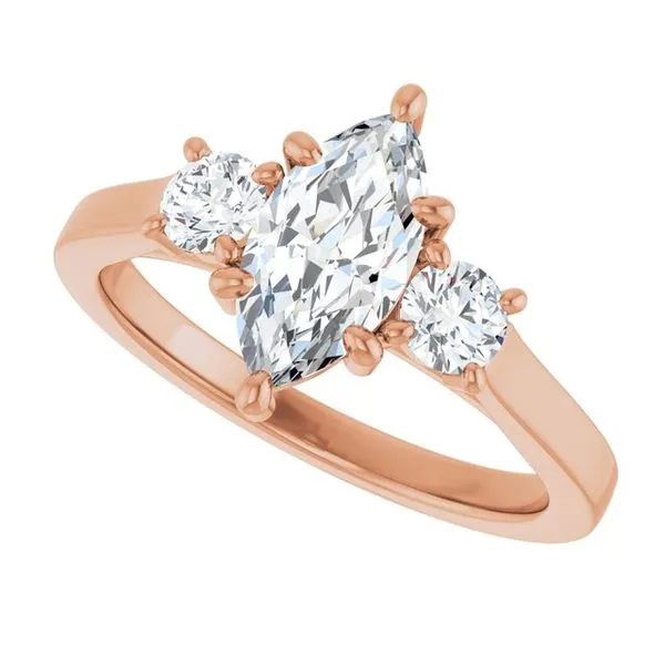 Three-Stone Sculptural Engagement Ring Image 5 The Jewelry Source El Segundo, CA