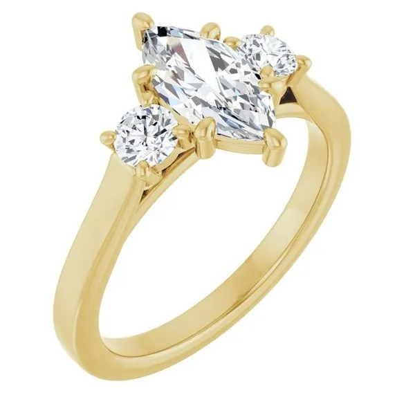 Three-Stone Sculptural Engagement Ring The Jewelry Source El Segundo, CA