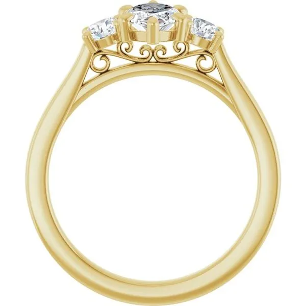 Three-Stone Sculptural Engagement Ring Image 2 The Jewelry Source El Segundo, CA