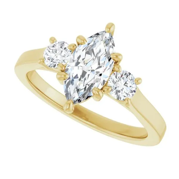 Three-Stone Sculptural Engagement Ring Image 5 The Jewelry Source El Segundo, CA