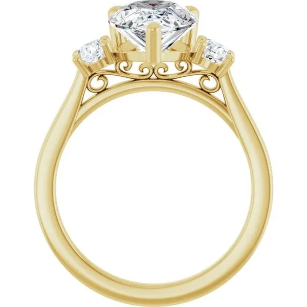 Three-Stone Sculptural Engagement Ring Image 2 Adler's Diamonds Saint Louis, MO