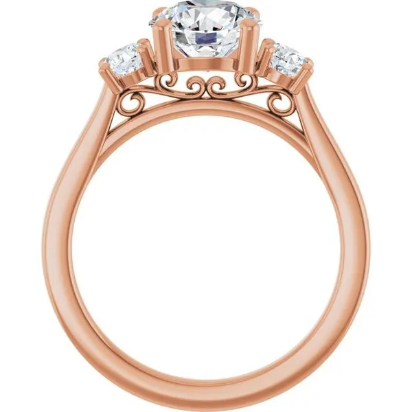 Three-Stone Sculptural Engagement Ring Image 2 The Jewelry Source El Segundo, CA