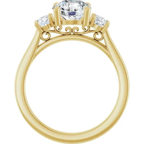 Three-Stone Sculptural Engagement Ring Image 2 Adler's Diamonds Saint Louis, MO