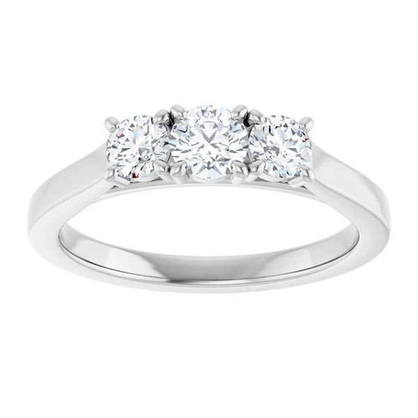 Three-Stone Sculptural Engagement Ring Image 3 The Jewelry Source El Segundo, CA