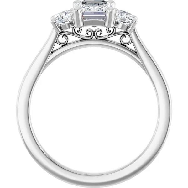 Three-Stone Sculptural Engagement Ring Image 2 Adler's Diamonds Saint Louis, MO