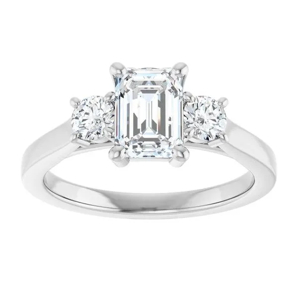 Three-Stone Sculptural Engagement Ring Image 3 Adler's Diamonds Saint Louis, MO