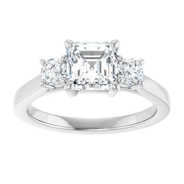 Three-Stone Sculptural Engagement Ring Image 3 The Jewelry Source El Segundo, CA
