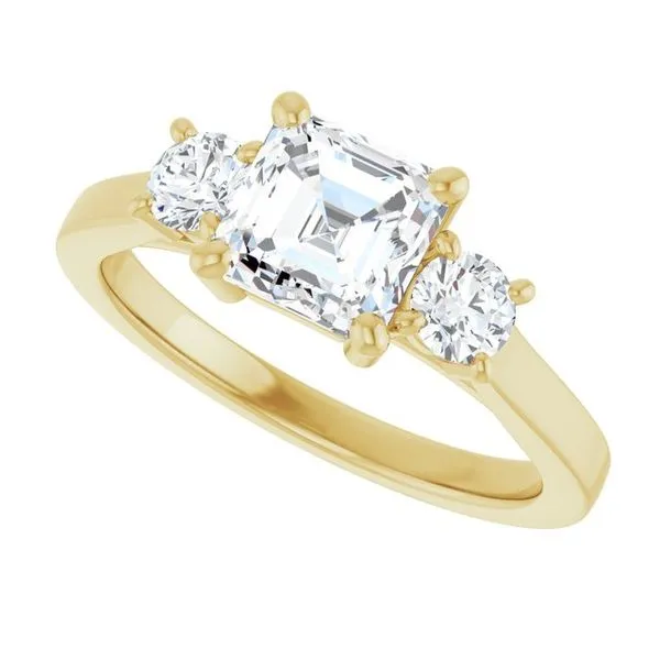 Three-Stone Sculptural Engagement Ring Image 5 Designer Jewelers Westborough, MA