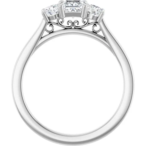 Three-Stone Sculptural Engagement Ring Image 2 Adler's Diamonds Saint Louis, MO