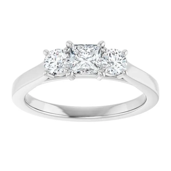Three-Stone Sculptural Engagement Ring Image 3 Adler's Diamonds Saint Louis, MO