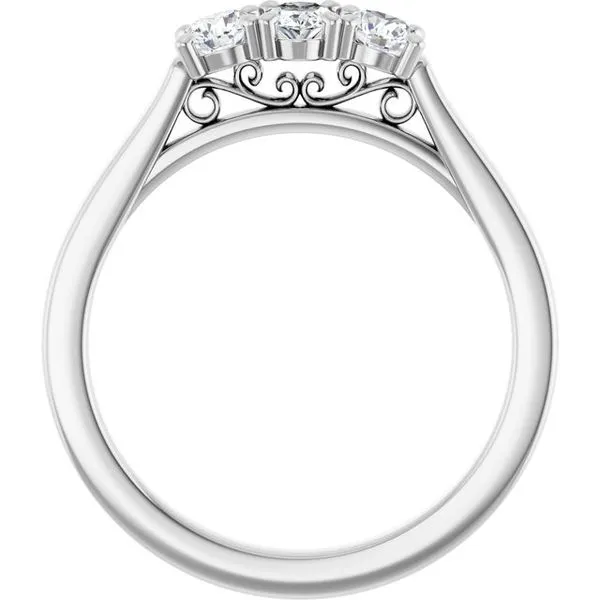 Three-Stone Sculptural Engagement Ring Image 2 H. Brandt Jewelers Natick, MA