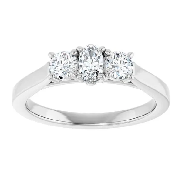 Three-Stone Sculptural Engagement Ring Image 3 H. Brandt Jewelers Natick, MA