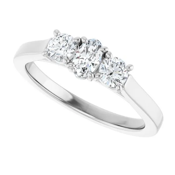 Three-Stone Sculptural Engagement Ring Image 5 H. Brandt Jewelers Natick, MA
