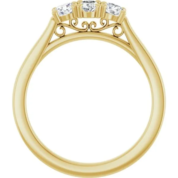 Three-Stone Sculptural Engagement Ring Image 2 H. Brandt Jewelers Natick, MA