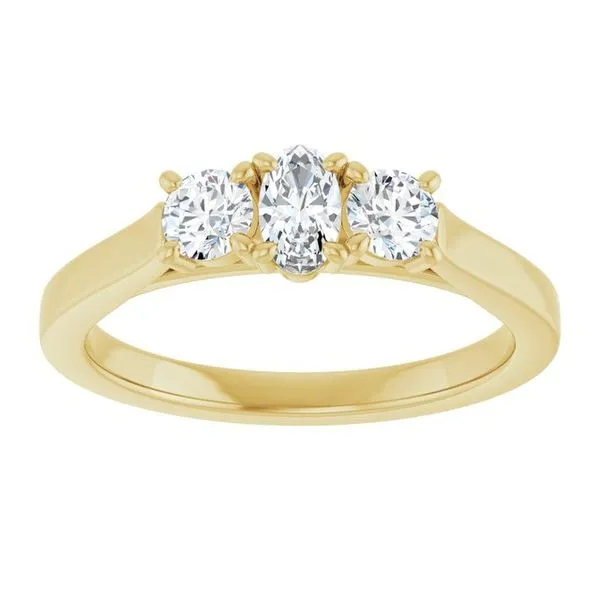 Three-Stone Sculptural Engagement Ring Image 3 H. Brandt Jewelers Natick, MA