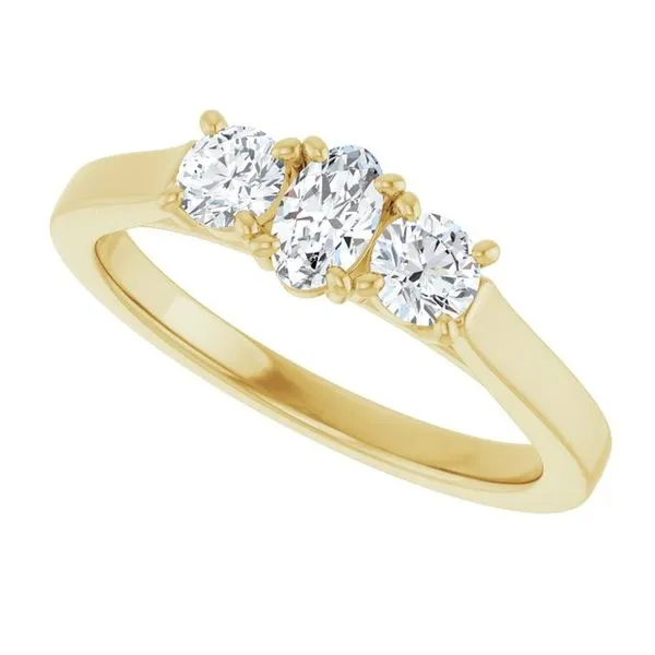 Three-Stone Sculptural Engagement Ring Image 5 H. Brandt Jewelers Natick, MA