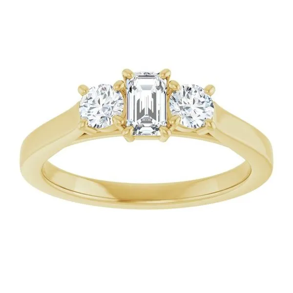 Three-Stone Sculptural Engagement Ring Image 3 Jewel Smiths Oklahoma City, OK