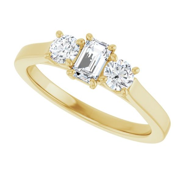 Three-Stone Sculptural Engagement Ring Image 5 Jewel Smiths Oklahoma City, OK