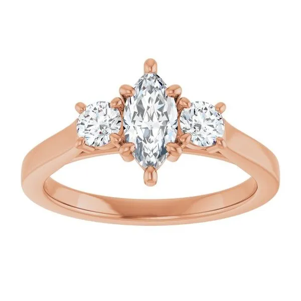 Three-Stone Sculptural Engagement Ring Image 3 The Jewelry Source El Segundo, CA
