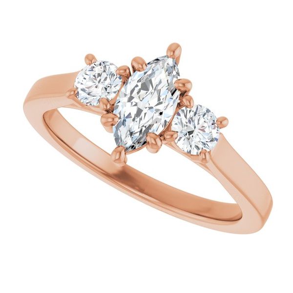 Three-Stone Sculptural Engagement Ring Image 5 The Jewelry Source El Segundo, CA