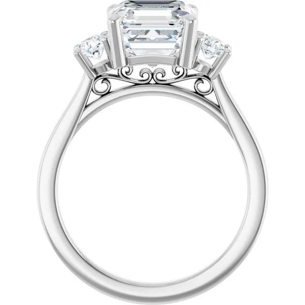 Three-Stone Sculptural Engagement Ring Image 2 The Jewelry Source El Segundo, CA