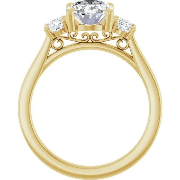 Three-Stone Sculptural Engagement Ring Image 2 Adler's Diamonds Saint Louis, MO