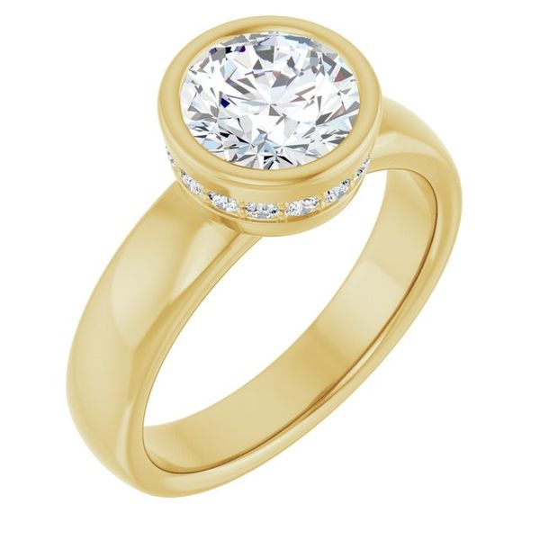 1/2cttw Round-cut Diamond Bezel set Solitaire Ring in 18k Yellow Gold (H-I,  I2-I3), Size 4 | Amazon.com