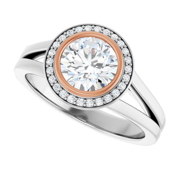 Bezel-Set Halo-Style Engagement Ring CONFIG.1584942 | S.E. Needham 