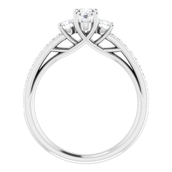 Three-Stone Engagement Ring Image 2 Jambs Jewelry Raymond, NH