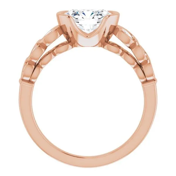 Half Bezel Engagement Ring