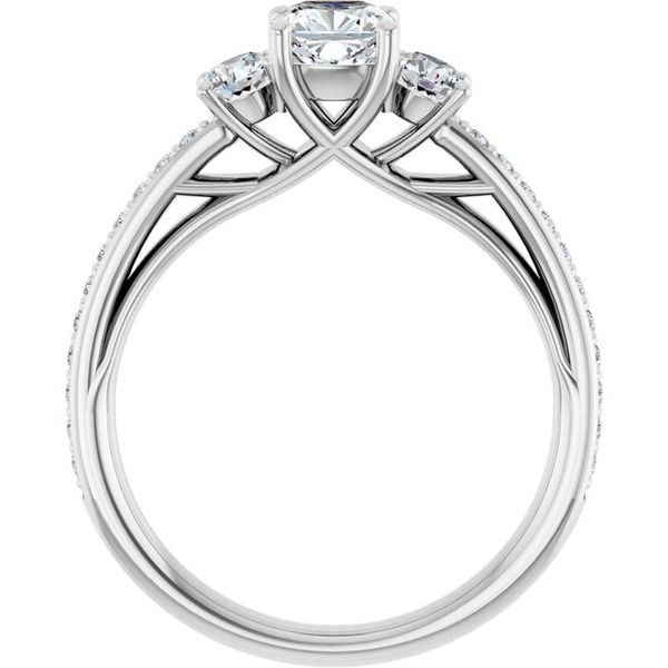 Three-Stone Engagement Ring Image 2 Hingham Jewelers Hingham, MA